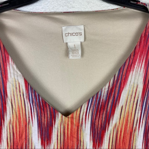 Chicos Chevron Dress Jersey Stretch Sz 1 / Med - Picture 4 of 5